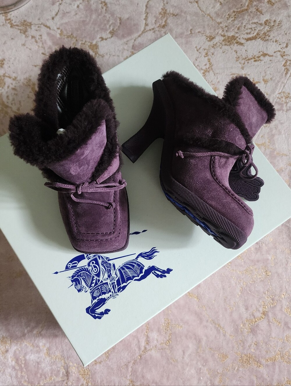 BURBERRY | Square-Toe Highland Mules